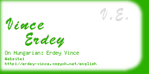 vince erdey business card